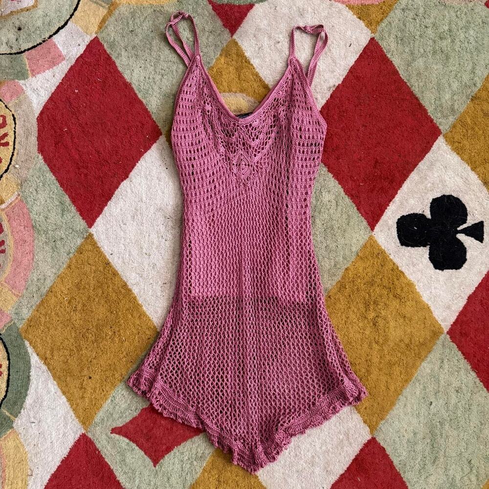 Vintage pink crochet top